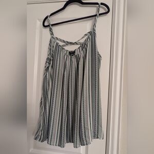 Torrid Black and White Striped Criss-Cross Top